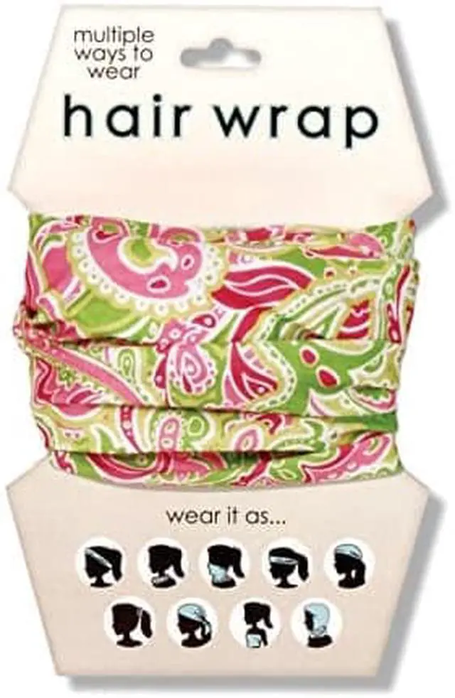 Main image of Spoontiques Paisley Hair Wrap, Pink/Green