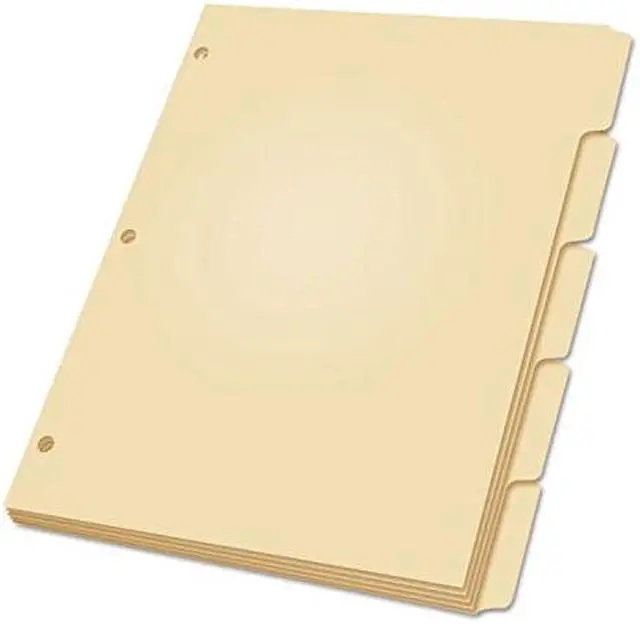 Alt view image 4 of 8 - Oxford Three-Hole Punched Index for Binder 1/5 Cut 5-Tab Manila 100/Box 13V