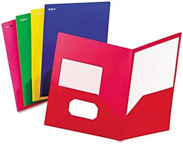 Alt view image 2 of 5 - Oxford 99810 Fashion PolyPort Twin-Pocket Portfolio, Polypropylene, Blue/Green/Red/Yellow