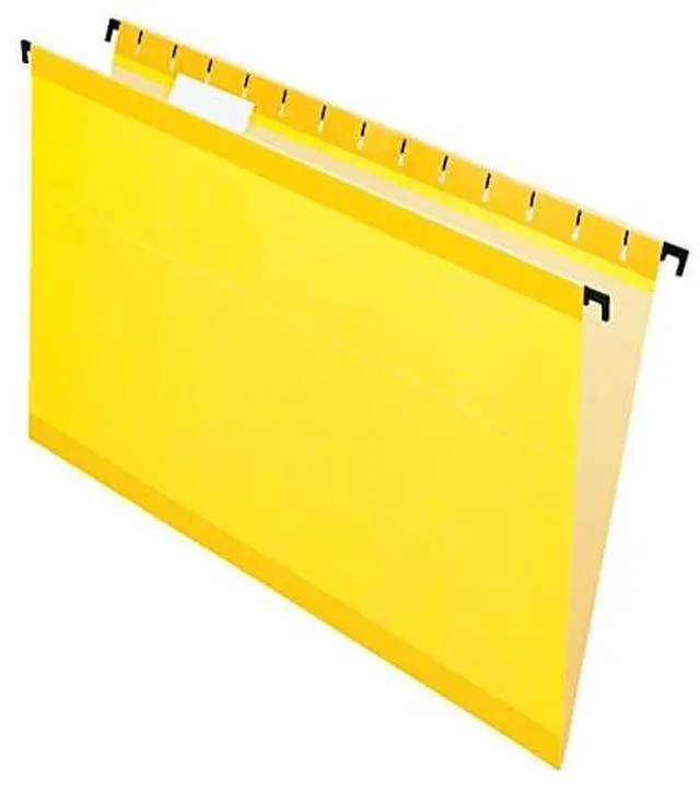 Alt view image 10 of 11 - Pendaflex 615315YEL Poly Laminate Hanging Folders, Legal, 1/5 Tab, Yellow, 20/Box, 1 Box