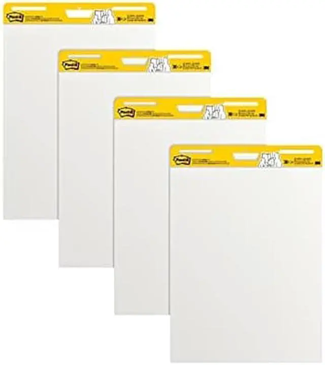 Alt view image 6 of 13 - Post-It - Self-Stick Easel Pads, White, 30 Sheets - 4 Pack