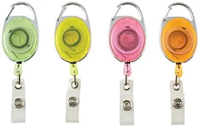 Alt view image 4 of 5 - Advantus 91119 Carabiner-Style Retractable Id Card Reel, 30 Inch Extension, Assorted Neon, 20/Pack