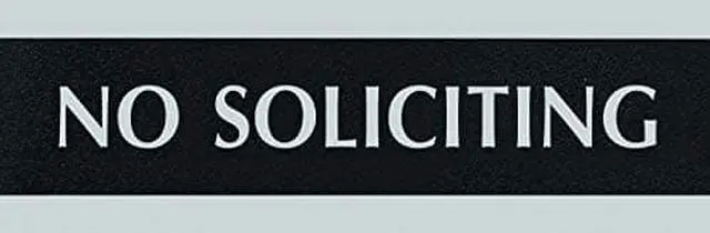 Alt view image 5 of 5 - Headline Sign Century Series Office Sign NO SOLICITING 9 x 3 Black/Silver 4758