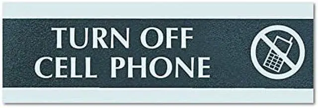 Alt view image 11 of 12 - Headline Sign Century Series Office Sign TURN OFF CELL PHONE 9 x 3 4759