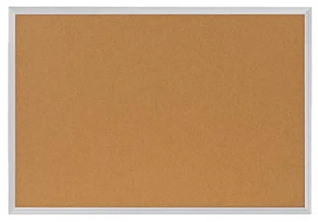Alt view image 12 of 14 - Ghent 1334-1 Aluminum-Frame Natural Corkboard - 46.5" x 36" - Tan Surface, Satin Aluminum Frame