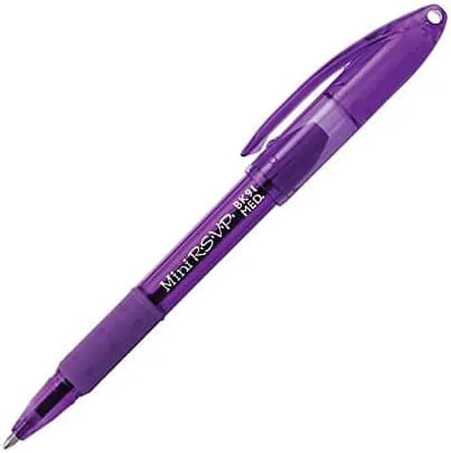 Alt view image 11 of 12 - Pentel Mini Ballpoint Pen Medium Rubber Grip Nonrefillable 8/PK Ast BK91MNBP8M