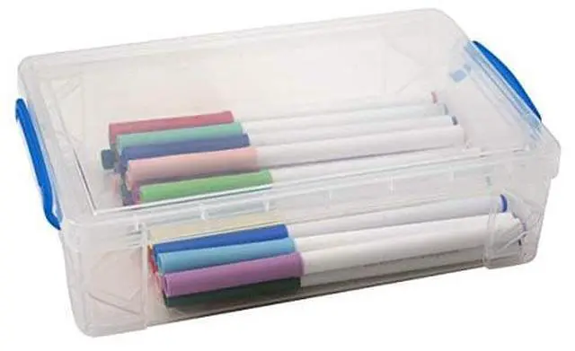 Alt view image 10 of 14 - Advantus 37539 Super Stacker Large Pencil Box, 9 X 5 1/2 X 2 5/8, Clear