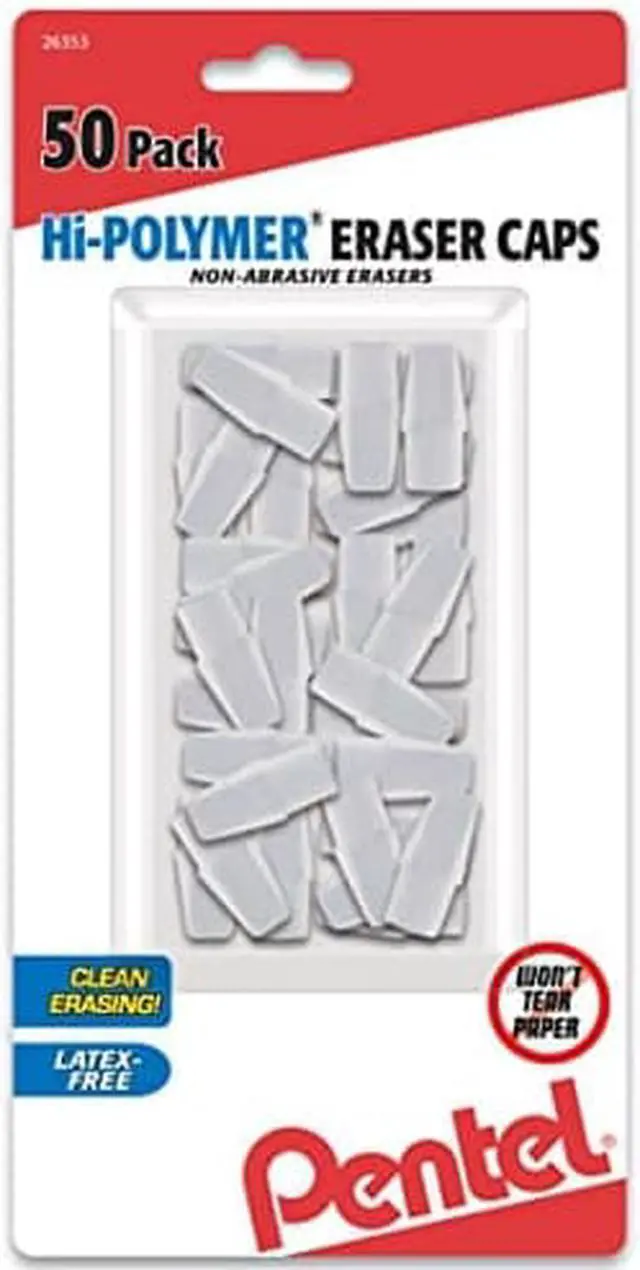 Alt view image 3 of 3 - Pentel® Hi-Polymer® Eraser Caps, White, Pack Of 50