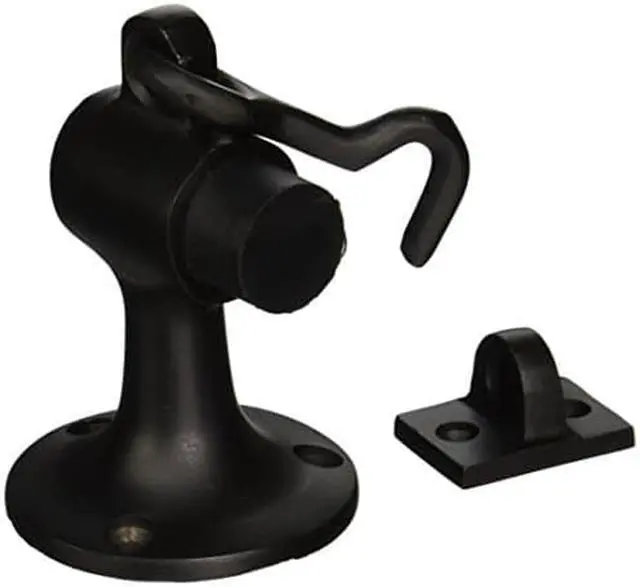 Alt view image 3 of 3 - Solid Brass Floor Mount Bumper w Holder (Paint Black)