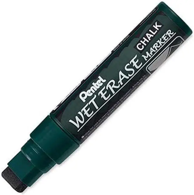 Main image of Pentel Wet Erase Chalk Marker, Black Jumbo (SMW56-A)