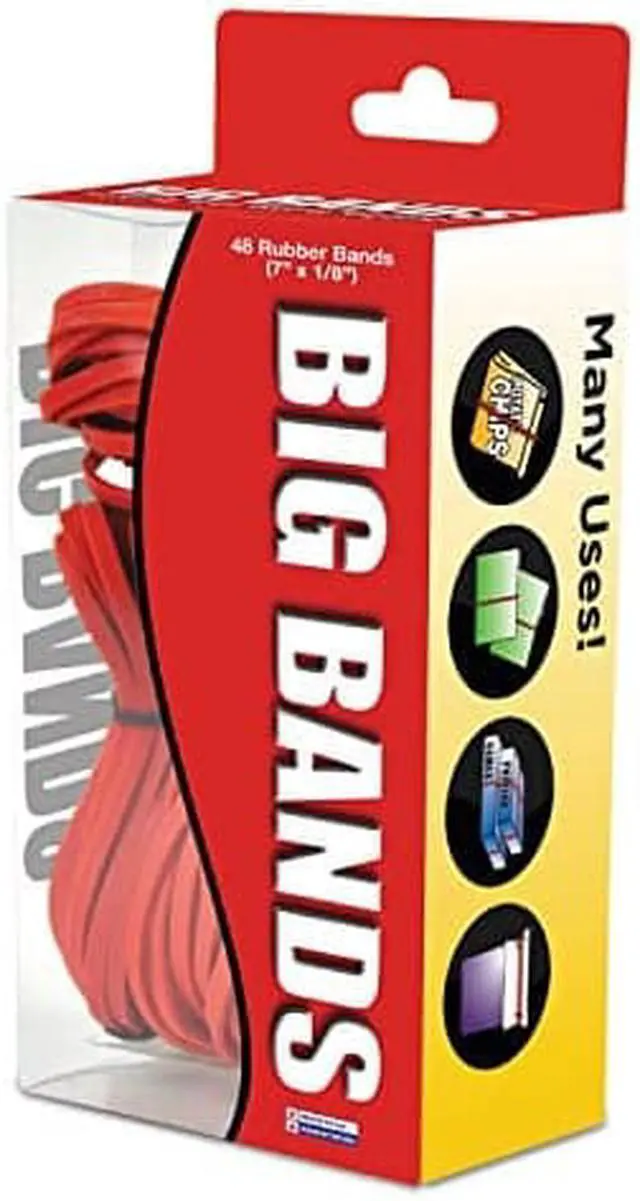 Alt view image 6 of 6 - Alliance 00699 Big Bands Rubber Bands, 7 X 1/8, Red, 48/Pack