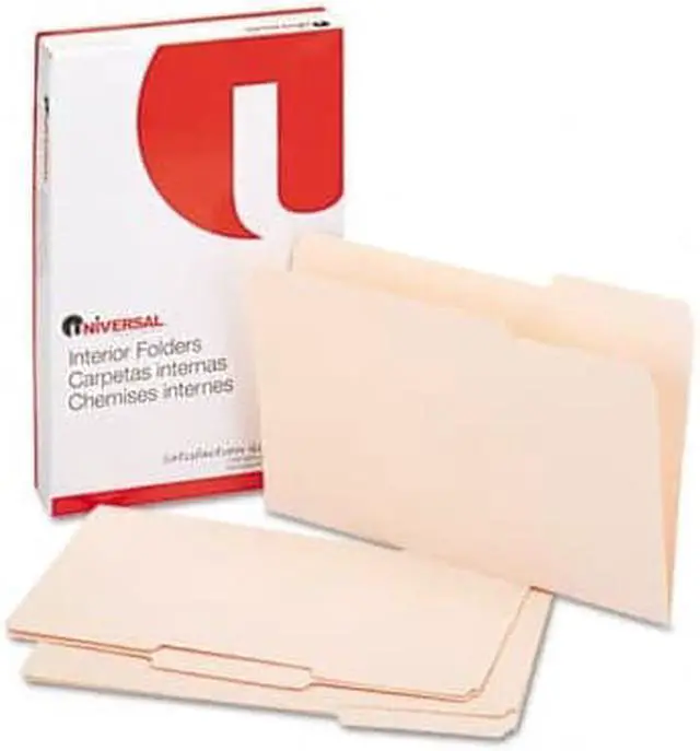 Alt view image 3 of 8 - UNIVERSAL Recycled Interior File Folders 1/3 Cut Top Tab Legal Manila 100/Box
