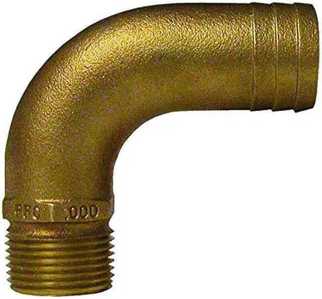 Alt view image 5 of 6 - GROCO 3/4 NPT-90 X 1 ID HOSE BARB FULL FLOW ELBOW