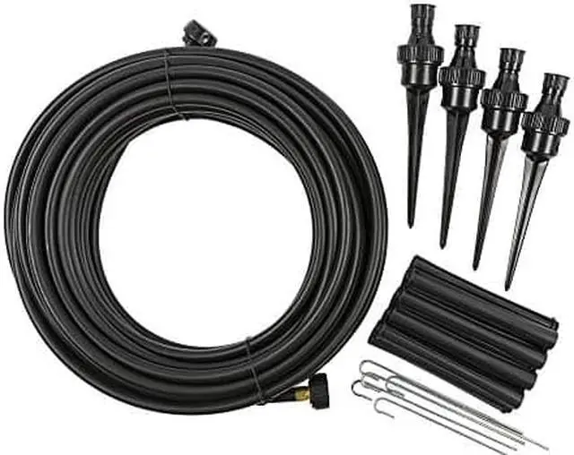 Alt view image 5 of 5 - Nelson 50180 Simple Soaker Flower Watering Sprinkler with 50-Foot Tubing, Five Nozzles with Plastic Spikes, Risers, End