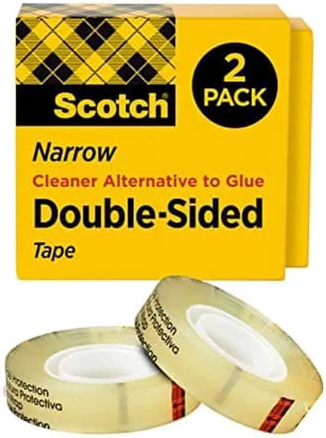 Main image of Scotch Double Sided Tape, 1/2 in x 500 in, Permanent, 2 Boxes/Pack (665-2)