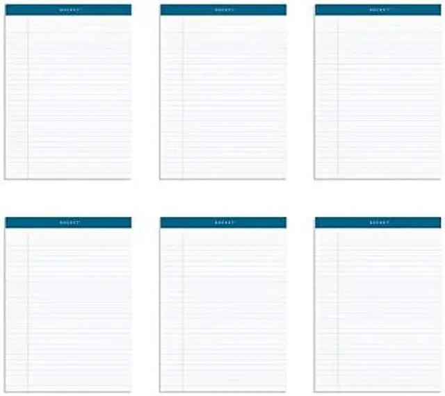 Alt view image 18 of 20 - TOPS Docket Ruled Perforated Pads 8 1/2 x 11 3/4 White 50 Sheets 6/Pack 63416