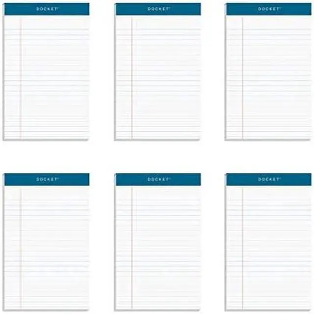 Alt view image 18 of 19 - TOPS Docket Ruled Perforated Pads 5 x 8 Narrow White 50 Sheets 6/Pack 63366