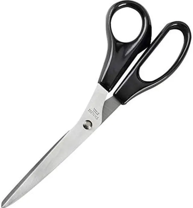 Alt view image 3 of 4 - Business Source Stainless Steel Scissors Bent 8"L Black Handles 65647