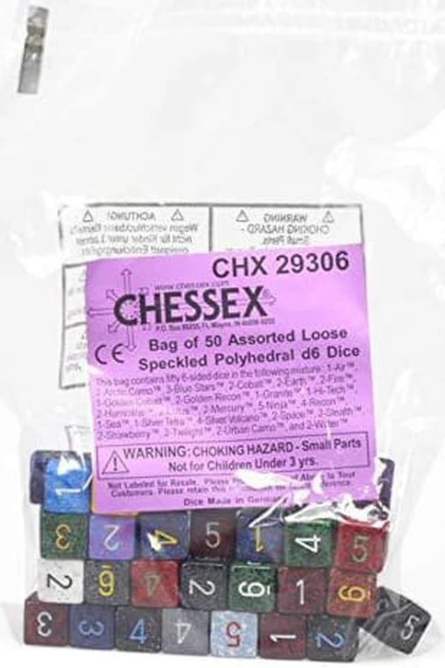 Alt view image 3 of 4 - chessex: speckled d6 assorted bag of 50