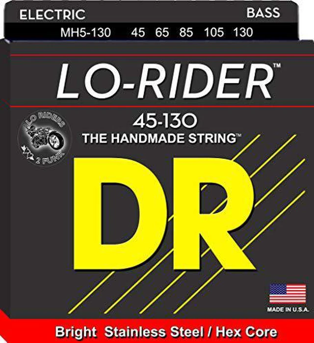 Alt view image 4 of 5 - DR Strings Lo Rider MH5-130 Medium Stainless Steel 5-String Bass Strings