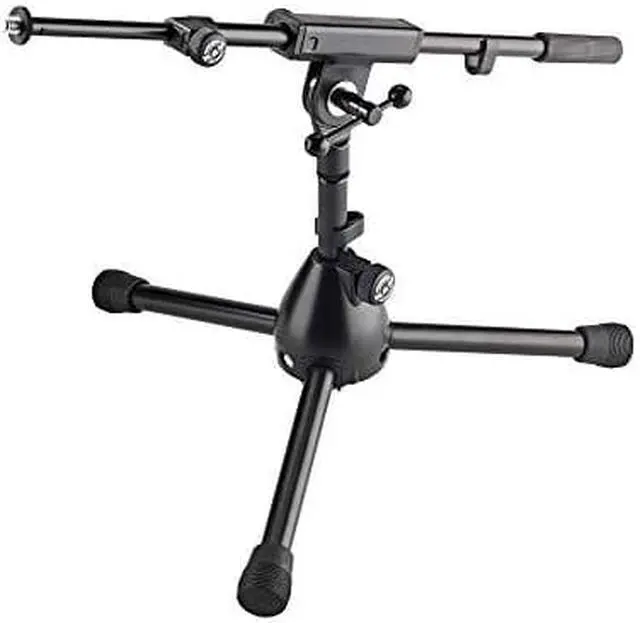 Main image of K&M - Konig & Meyer 25950.500.55 - Very Low Level Microphone Compact Stand - 2-piece Telescopic Boom Arm - Zinc Die-Cast Base - Professional Grade For All Musicians - German Made - Black
