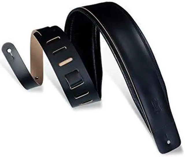 Alt view image 7 of 8 - Levy's 2.5" Foam Padded Leather Guitar Strap, Black