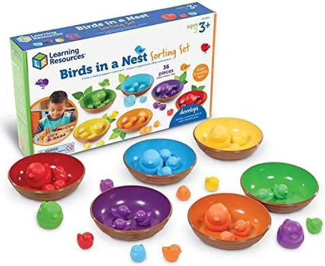 Alt view image 15 of 19 - Learning Resources Learning Essentials Birds in a Nest Sorting Se - 36 Piece