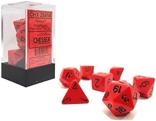 Alt view image 2 of 2 - chessex chx25414 dice-opaque red/black set