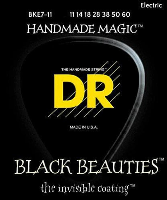Alt view image 3 of 3 - DR Strings BLACK BEAUTIES Black Coated Heavy 7-String Electric Guitar Strings (11-60)