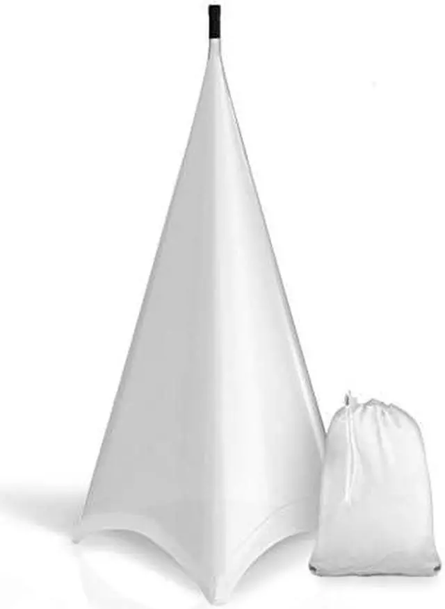 Main image of Universal Lighting Tripod Stand Scrim - Triple Sided DJ Speaker / Light Stand Skirt Cover w/ Velcro Straps, Bag, Made from Stretchable Lycra Spandex, Fit Stands Up to 75 x 43 - Pyle PSCRIM3W (White)
