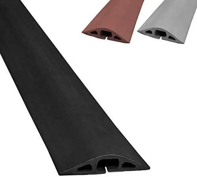 Main image of Electriduct D-2 Rubber Duct Cord Cover - 10 Feet Black Floor Cable Protector