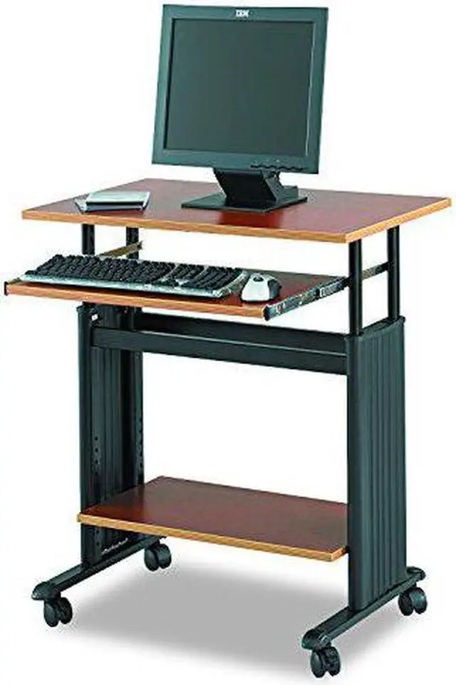 Alt view image 12 of 13 - Safco Adjustable Height Workstation 29-1/2 x 22d x 34h Cherry/Black 1925CY