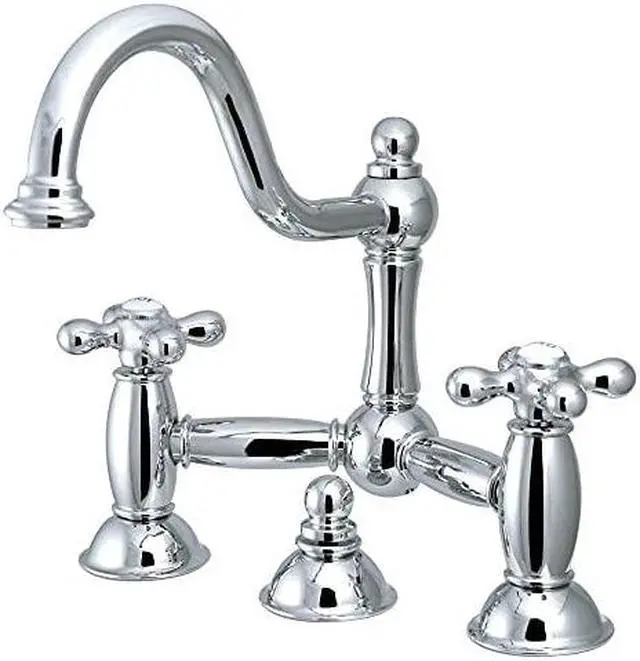 Alt view image 8 of 10 - Two Handle 8" Widespread Lavatory Faucet with Brass Pop-up in Chrome by Kingston Brass