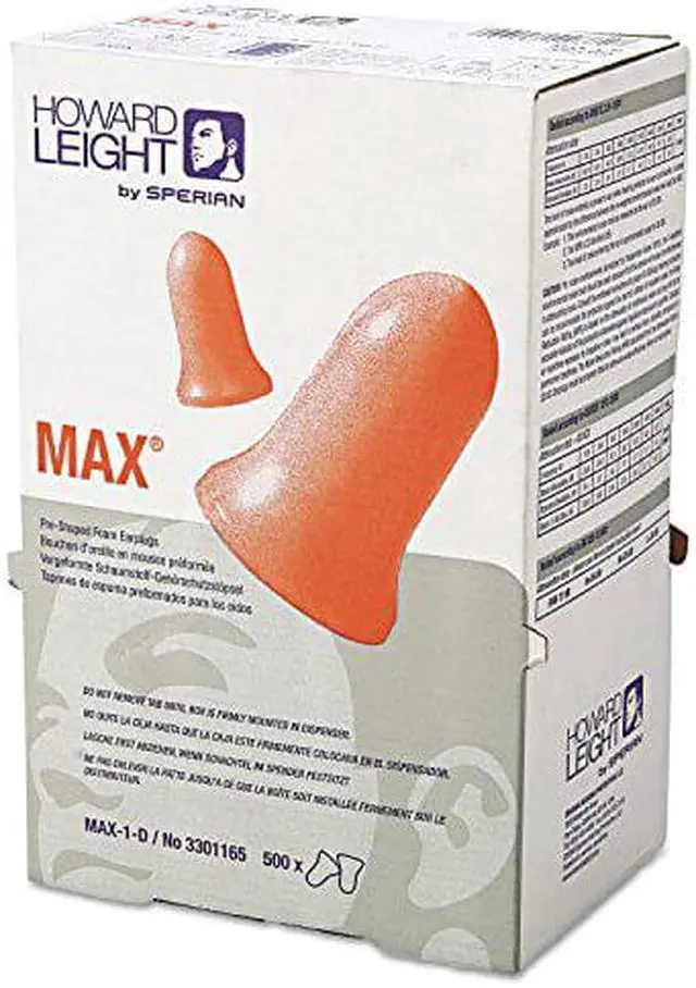 Alt view image 14 of 16 - Howard Leight by Honeywell MAX-1 D Single-Use Earplugs Cordless 33NRR Coral LS 500 Refill HOWMAX1D
