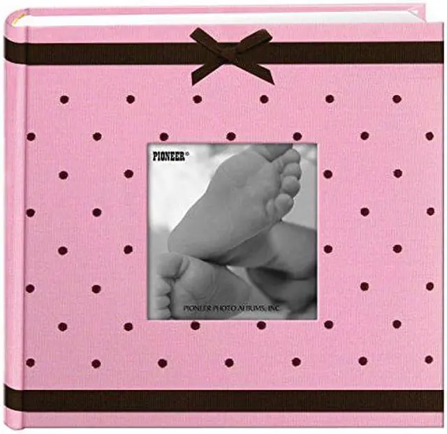 Main image of Pioneer Embroidered 200 Pocket Frame Fabric Cover Photo Album, Baby Pink