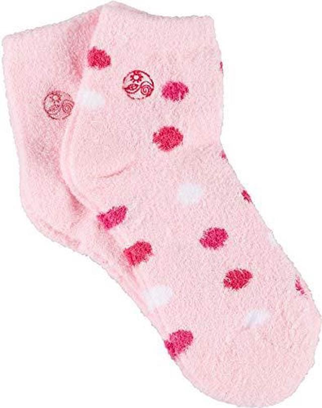 Earth Therapeutics Aloe Socks, 2 Pair Per Package (Pink and Pink Polka  Dots) 