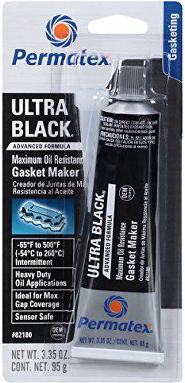 Alt view image 18 of 19 - Permatex 230-82180 Ultra Black Max Oil Resistant Gasket Maker 3.35