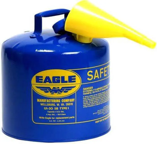 Alt view image 4 of 4 - EAGLE UI50FSB 5 gal. Blue Galvanized steel Type I Safety Can for Kerosene