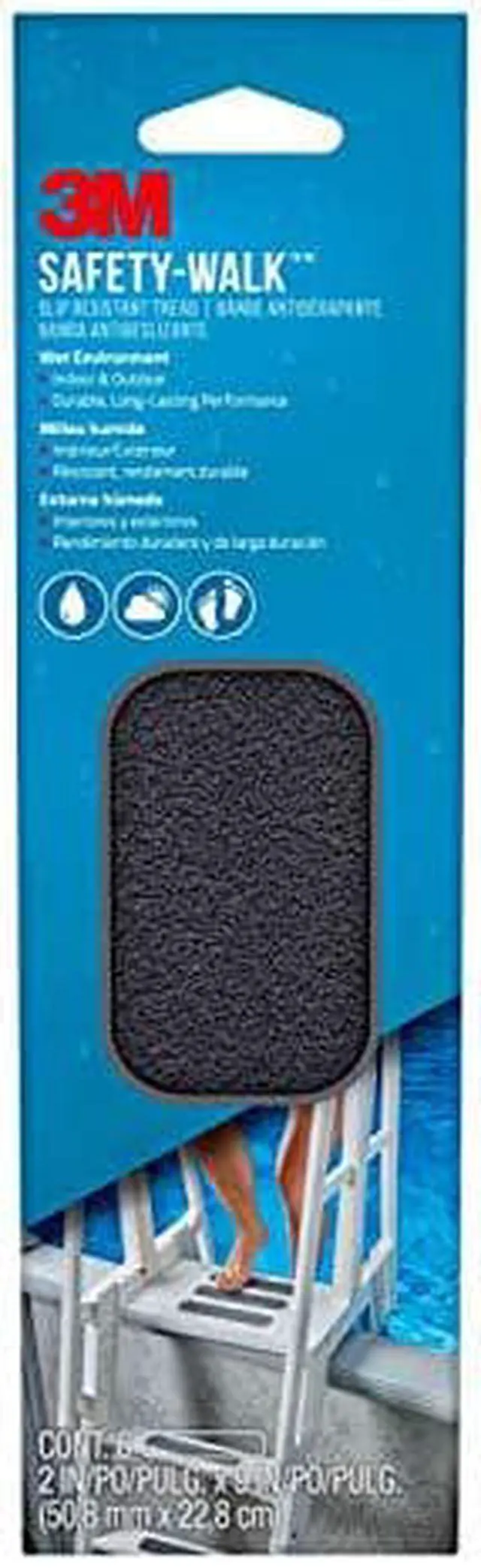 Main image of 3M Safety-Walk Gray Indoor/Outdoor Tread 2-in by 9-in Strip, 6-Strips, 7648NA