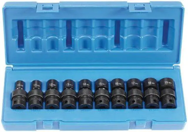 Alt view image 3 of 3 - Grey Pneumatic 1210UM 3/8" Drive 10 Piece Universal Metric Set