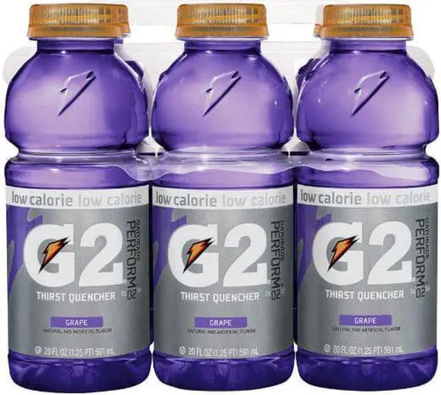 Alt view image 5 of 5 - Gatorade G2 Perform 02 Low-Calorie Thirst Quencher Grape 20 oz Bottle 24/Carton