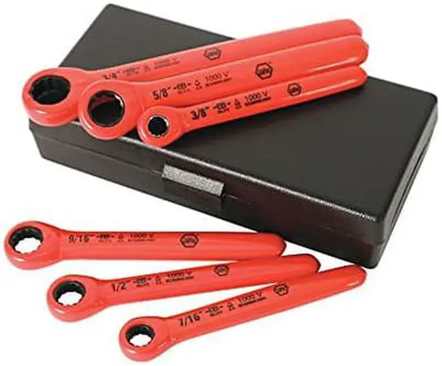 Alt view image 5 of 5 - WIHA 21391 Insulatd Box Wrench Set,3/8" to 3/4",6pc