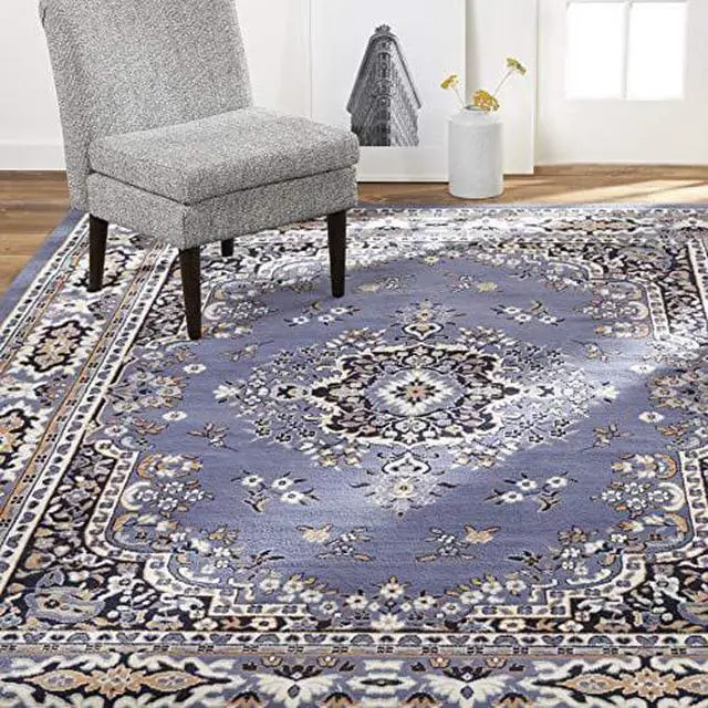 Main image of Home Dynamix Premium Sakarya Traditional Medallion Border Area Rug, Country Blue, 21"x35" Rectangle