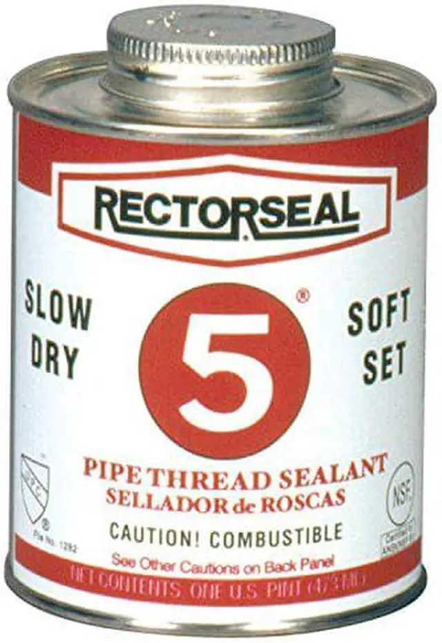 Alt view image 9 of 9 - RectorSeal 25300 No. 5 Yellow Multi-Purpose Premium Pipe Thread Sealant, 1 qt Brush Top Can