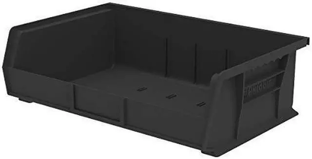 Alt view image 3 of 3 - AKRO-MILS 30255BLACK Hang & Stack Storage Bin, Plastic, Black, 5 in H, 16 1/2