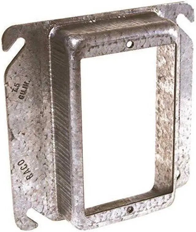 Alt view image 7 of 8 - RACO 774 Mud Ring, 1 Gang, Galvanized Zinc, Square Box Type
