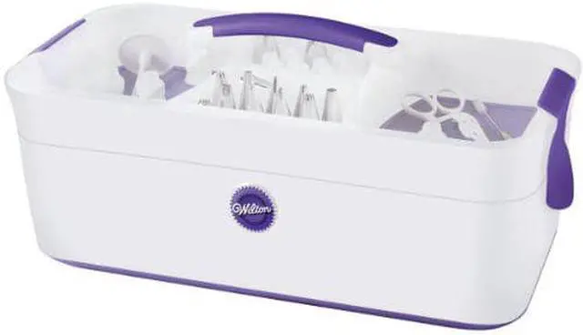 Alt view image 3 of 3 - Decorate Smart Decorator Preferred Tool Caddy 17.2"X8.3"X8"-White/Purple