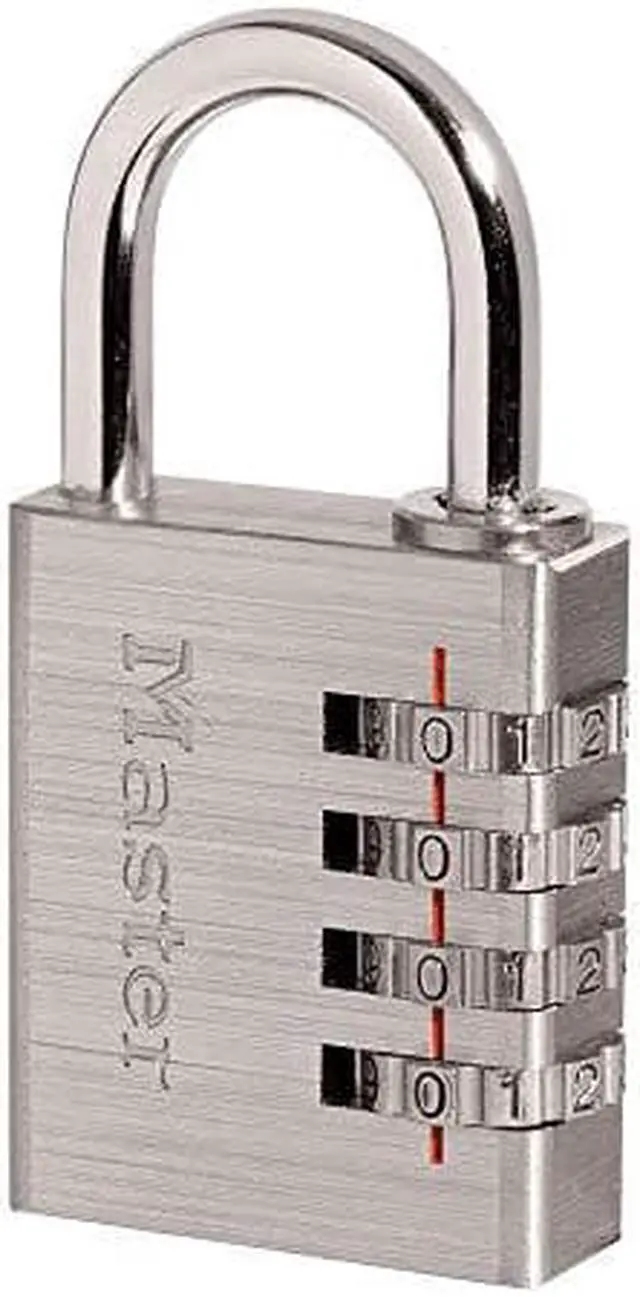 Alt view image 5 of 5 - MASTER LOCK 643D Combination Padlock, Side, Black/Silver