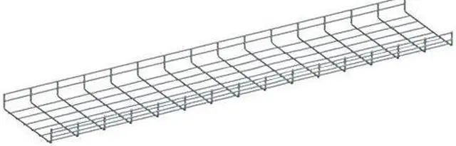 Main image of Quest Manufacturing Wire Mesh Cable Tray, 10 x 4"W x 2"H, Zinc (CT1004-03),Silver