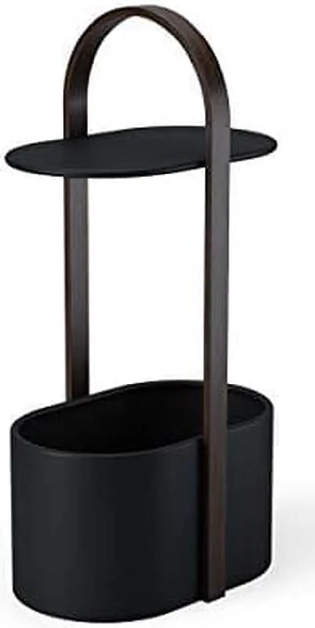 Main image of Umbra Bellwood Side Table with Storage and Cable Management, Black/Walnut